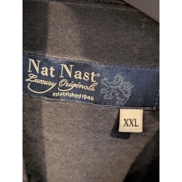 Nat Nast Men’s Shirt – XXL –Black Button-Up –Crescent Pattern – Luxury Originals - Picture 4 of 4